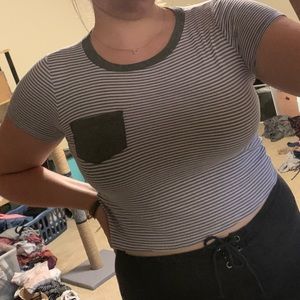 Crop striped tee